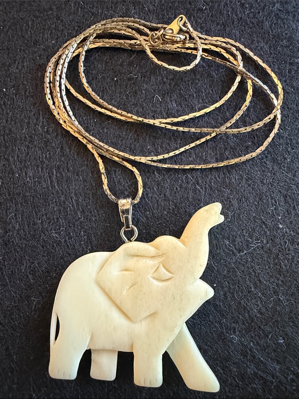 Hand carved Bone Elephant Pendant